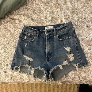 Distressed Abercrombie Mom Denim Shorts